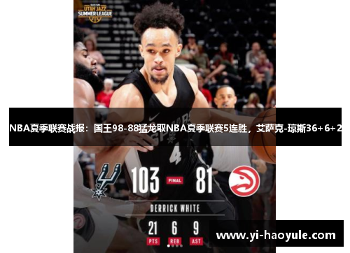 NBA夏季联赛战报：国王98-88猛龙取NBA夏季联赛5连胜，艾萨克-琼斯36+6+2